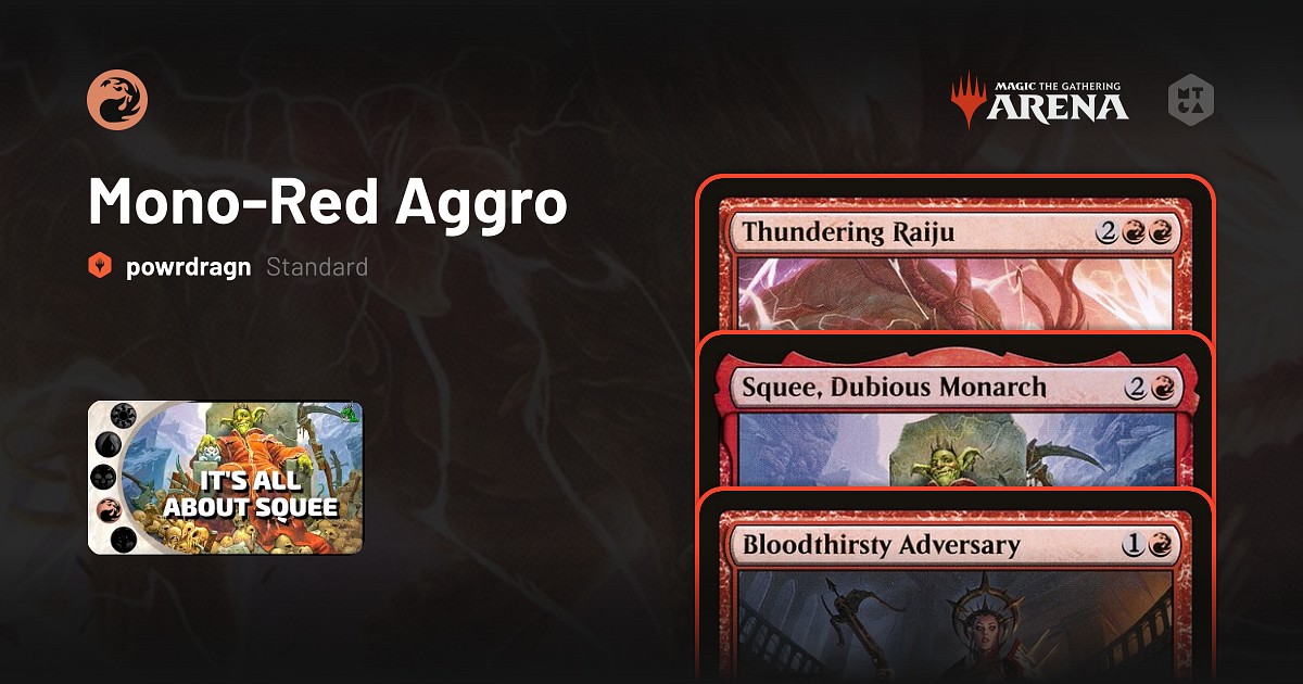 Standard Mono Red Aggro Deck By Powrdragn MTG Arena Decks