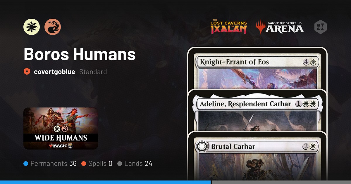 Standard Boros Humans Deck By Covertgoblue Mtg Arena Decks