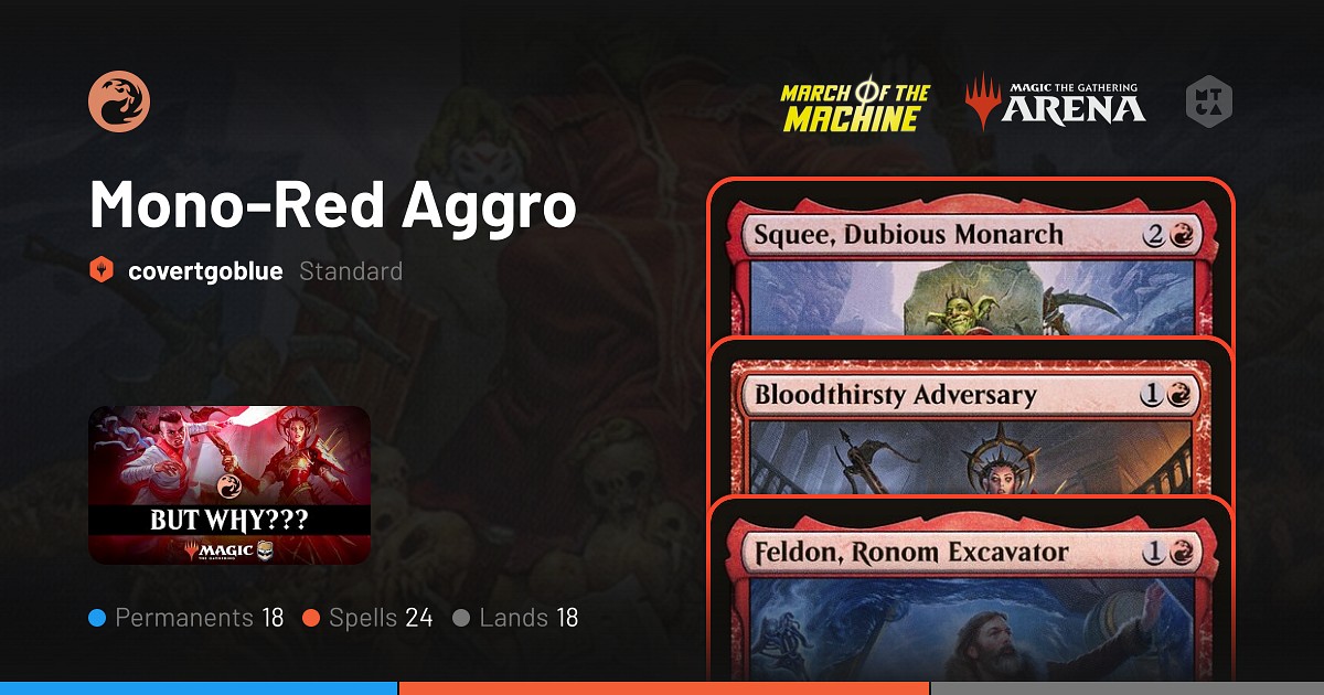 Standard Mono Red Aggro Deck By Covertgoblue Mtg Arena Decks