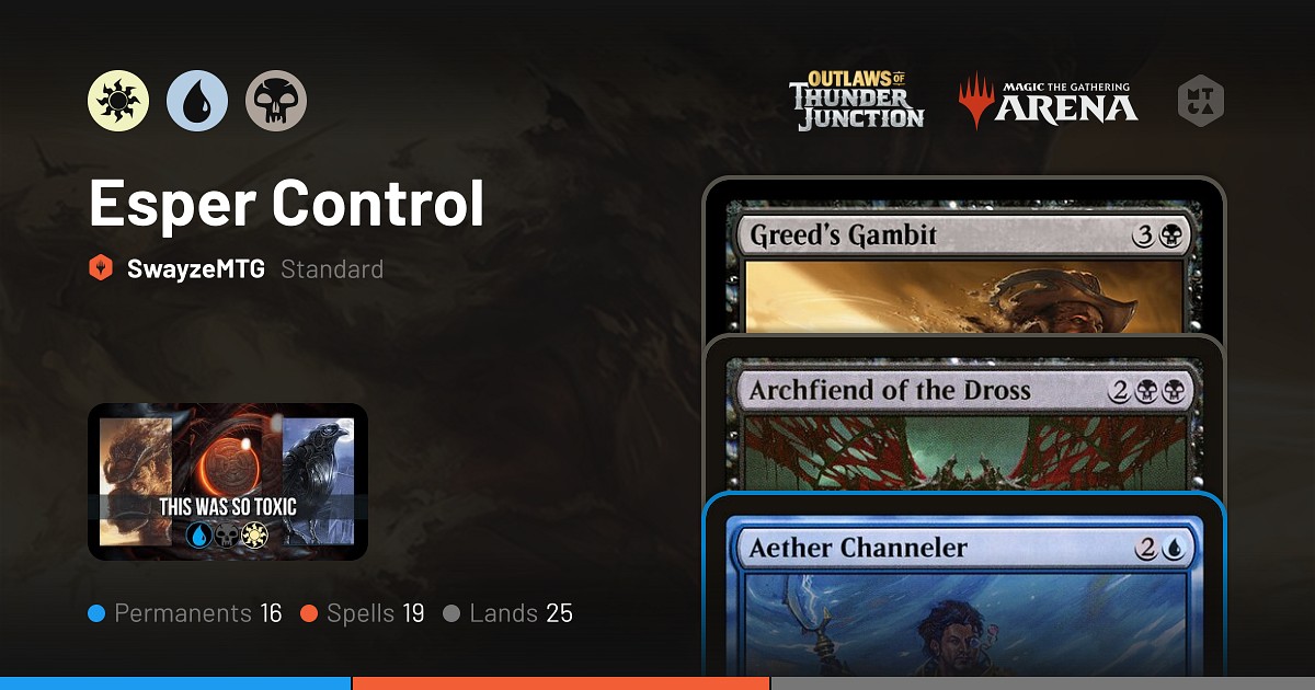 Standard Esper Control Deck By Swayzemtg Mtg Arena Decks