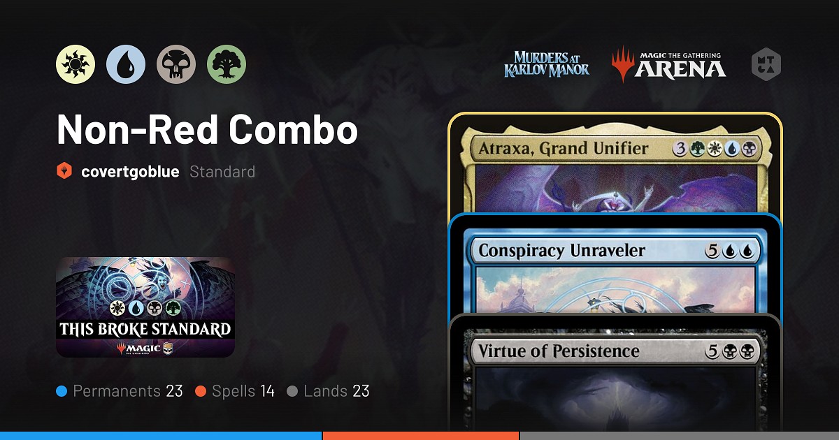 Standard Non Red Combo Deck By Covertgoblue Mtg Arena Decks