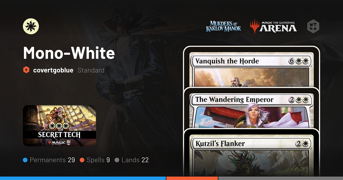 Standard Mono White Deck By Covertgoblue MTG Arena Decks