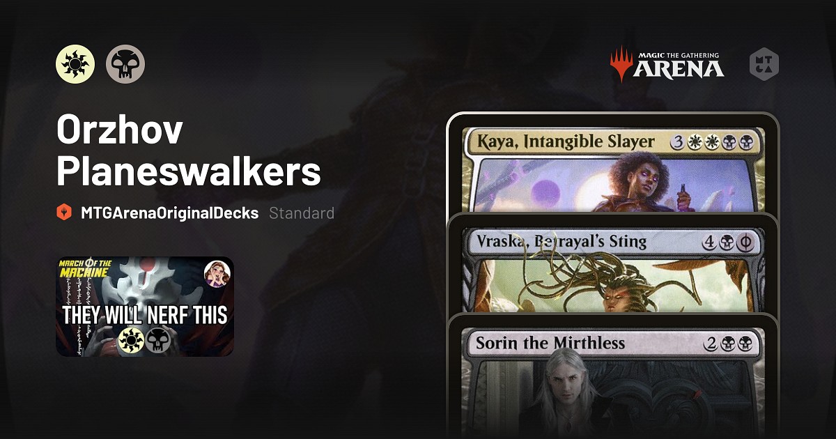 Standard Orzhov Planeswalkers Deck by MTGArenaOriginalDecks • MTG Arena ...